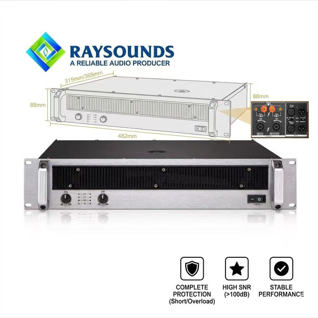 BA-2200 Professional 2 Channel Power Amplifier 200W*2 Stereo Audio Amp for Stage Performance and KTV System