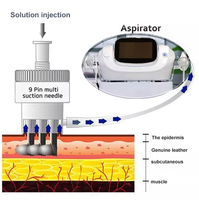 Injecteur de mésothérapie à pression négative 32/34G avec détection automatique, dispositif de stimulation cutanée à l'acide hyaluronique pour le visage, le cou et les mains, portable, blanchissant