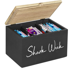 Accessoires de salle de bain, petite boîte de rangement rectangulaire flexible en bois pour produits féminins, organisateur et support de tampons - Product Image 1