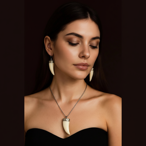 Collier avec pendentif en os de buffle, bijoux tribaux naturels et durables pour femmes, haute qualité - Product Image 1