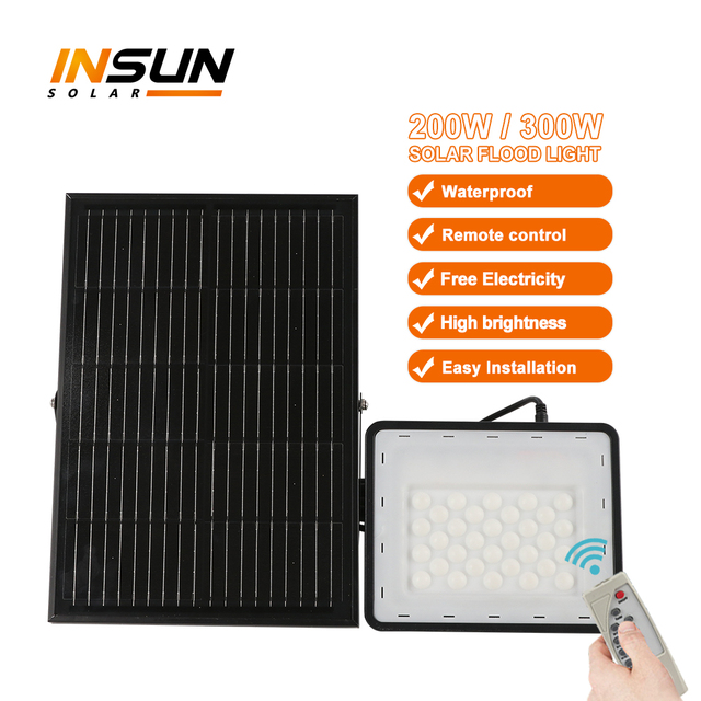 200W 300W Led Solar Flood Light 3200LM IP65 Waterproof Garden Use Remote Control Solar Flood Light