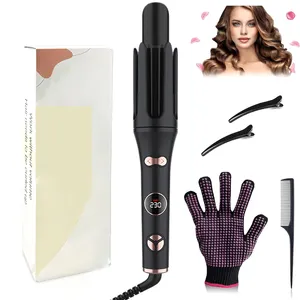 Dual Voltage Rotating Curling Iron Fast Heating and Auto Shut-Off for Professional Hair Styling