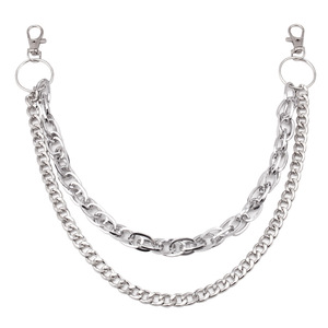 โซ่คาดเอวพังก์เมทัลแบบสองชั้น โซ่คล้องตัวทรงวงกลม โลหะผสมสังกะสี แฟชั่นฮิปฮอป สวมใส่ได้ทุกวัน - Product Image 5