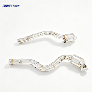 High Quality 304 Stainless Steel Downpipe for Mercedes C63 C63S W205 M177 4.0L V8 Biturbo High Flow Direct Fit <b>Polishing</b> - Product Image 3