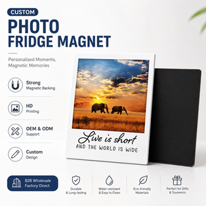 Aimants de réfrigérateur personnalisés de forme rectangulaire moderne, aimants photo pour réfrigérateur DIY - Product Image 1