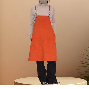 Delantal sin mangas reutilizable de doble cara de lino con estampado de logotipo personalizado para restaurante, cocina, arte de uñas, Diseño de barra Floral para - Product Image 2