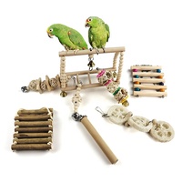 Suikerzweefvliegtuig Kokosnootschelp Vogelschuilplaats Nest Papegaai Nest Kokosnoot Kweekhuis Met Ladderspeelgoed