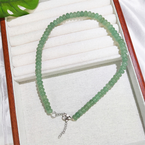 <span class=keywords><strong>2025</strong></span> nuevas llegadas joyería de moda hecha a mano piedra Natural forma de ábaco cristal con cuentas rosa cuarzo verde Jade Collar para mujeres - Product Image 6