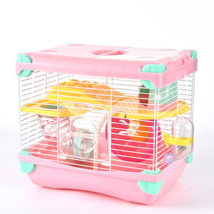 Cage à hamster à trois étages, structure en fil d'acier rectangulaire, facile à assembler, habitat intérieur pour petits animaux de compagnie - Product Image 1