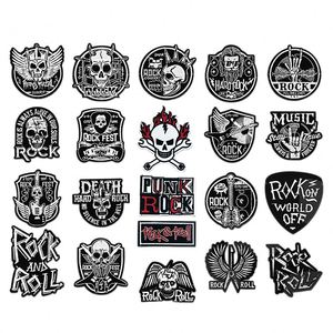 แพทช์ปักลายร็อคแบนด์รูปหัวกะโหลกและโน้ตดนตรีสไตล์พังก์แบบใหม่สำหรับตกแต่งเสื้อผ้า กระเป๋า กางเกงยีนส์ - Product Image 2