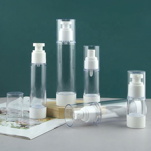Cylinder PET Cosmetic <b>Bottles</b> with Lotion <b>Pump</b> 15-100ml Airless Containers for Cream and Serum - Product Image 1