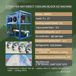 ICEMA 1T Small Scale Industrial Ice Production Plant 5KG-100KG <strong>Block</strong> Ice Maker With 110V Motor And PLC 100KG <strong>Making</strong> <strong>Machine</strong> - Product Image 4
