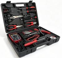 KAFUWELL C2737A Ensemble d'outils de réparation ménagers et électroniques de 20 pièces avec multimètre numérique, étui rigide, garantie d'un an