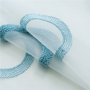 Cortinas de tela bordadas para dormitorio y Hotel, de poliéster azul geométrico, simplicidad nórdica, alta calidad y al mejor precio - Product Image 4