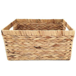 <span class=keywords><strong>Panier</strong></span> artisanal vietnamien avec poignées en <span class=keywords><strong>bois</strong></span>, rectangulaire, pour la maison, paniers à poignées, <span class=keywords><strong>panier</strong></span> de rangement en jacinthe d'eau tissé à la main - Product Image 2