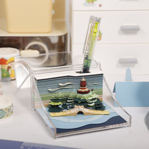 2025 paisaje arquitectura DIY papel cubo nota <span class=keywords><strong>libro</strong></span> 3D recortes de papel arte calendario novedad regalo de Navidad - Product Image 2