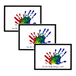 Bằng gỗ rõ ràng gia đình dấu tay <span class=keywords><strong>Kit</strong></span> handprinter dấu chân hình ảnh bé 12 tháng in lưu niệm Nhiều màu DIY nghệ thuật khung Quà Tặng - Product Image 2