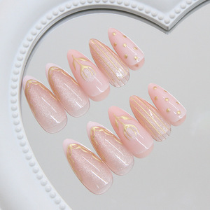 3D ojo <span class=keywords><strong>de</strong></span> gato tulipán encaje francés extraíble Nail Art 24 piezas Prensa en <span class=keywords><strong>uñas</strong></span> cubierta completa personalizada puntas francesas Prensa en <span class=keywords><strong>uñas</strong></span> arte - Product Image 3