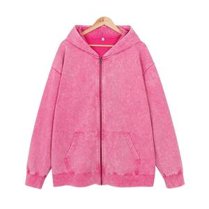 Femmes automne hiver pull à glissière <span class=keywords><strong>manteau</strong></span> couleur unie à capuche Cardigan doublure respirant décontracté sport veste hauts avant lavé - Product Image 1