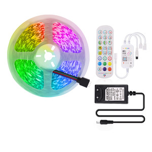 Tira de luces <span class=keywords><strong>Led</strong></span> Tuya <span class=keywords><strong>WiFi</strong></span> RGB, 12V, 5050, decoración de habitación, dormitorio, trabajo con <span class=keywords><strong>Smart</strong></span> Life, Alexa, Google Home, tira <span class=keywords><strong>led</strong></span> RGB - Product Image 3