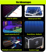 Pista de Baile LED 3D Interactiva para Selfies con Control DMX512 IP67, Iluminación RGB, Accesorios y Adornos Gratuitos, Compatible con el Asistente de Google