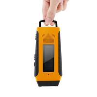 Model baru portabel Mini engkol tangan Radio Emerncy senter SOS dengan 2000mAh Power Bank Solar & FM/AM Speaker bertahan Kit
