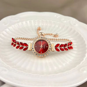 Montre pour femme en verre sertie de diamants, quartz Ronda de luxe, nouvelle collection 2025, bracelet réglable librement, cadeau d'affaires transfrontalier - Product Image 4