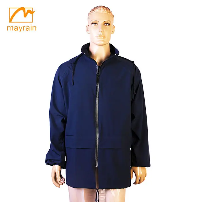 Packable Men Rain Jacket เทปกันน้ำ Rain Coat แจ็คเก็ต Hood กลางแจ้ง Rain Coat แจ็คเก็ตที่กำหนดเองโลโก้สำหรับ Windbreaker