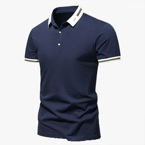 Polo à col personnalisable haut de gamme pour homme, collection Printemps-Été 2026, tendance, manches courtes, style décontracté chic - Product Image 2