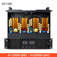 Amplificateur de puissance numérique de classe D à 4 canaux DF1300, 1300 W sous 8 ohms, 2000 W sous 4 ohms, amplificateur en rack 2U pour système de sonorisation Line Array de tournée