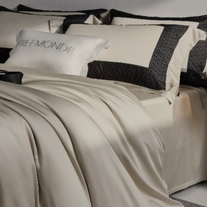 YILAISHA Home Textiles Tencel Cotton Four-Piece Bedding Set Solid Color Summer Duvet Cover Set Ice <b>Silk</b> Feel - Product Image 2