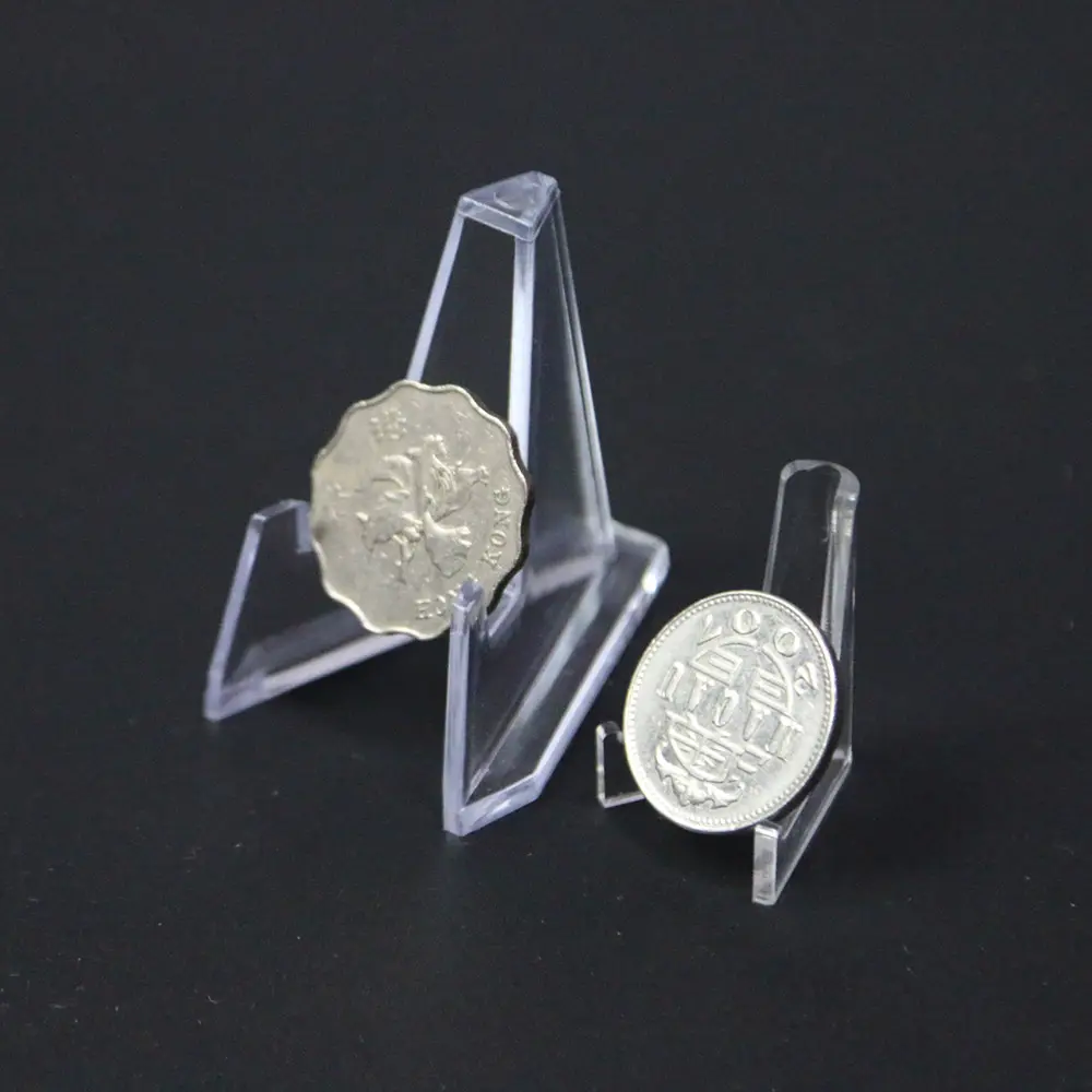 Plastic Coin Display Stand Ezels Acryl Clear Voor Munten 15-50mm