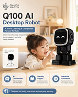 Robot Desktop AI Q100, Robot Pendamping Pintar Berjalan Dua Kaki, Layar Sentuh 2.4 Inci, Panggilan Video, Interaksi Suara, Mainan Grosir