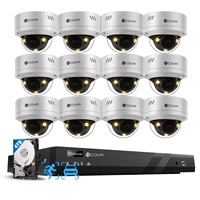 Système de caméra CCTV NVR 4COVR 16 canaux 4K PoE filaire avec détection faciale IA, double éclairage couleur, audio bidirectionnel pour la surveillance professionnelle