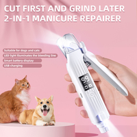 Coupe-ongles et aiguiseur multifonction 2-en-1 pour animaux de compagnie avec lumière LED rechargeable par USB (Modèle HZ8) pour chats et chiens