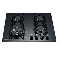 Cuisinière à gaz GPL/GN encastrable 4 brûleurs, plaque de cuisson 24 pouces en verre trempé, pour usage hôtelier et domestique - Vente en gros usine