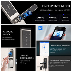 Serrure intelligente bon marché en acier inoxydable chambre à coucher serrure numérique en métal hôtel serrure client Mobile NFC déverrouiller serrure à empreinte digitale hôtel Ttlock - Product Image 5