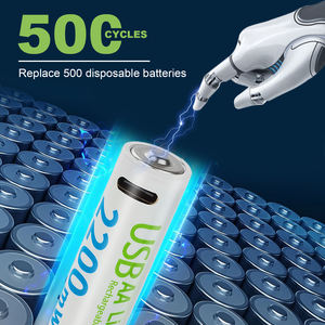 Batterie au lithium <span class=keywords><strong>rechargeable</strong></span> de type C 1,5 V 2200 mWh Modèle 14500 avec câble de charge USB pour appareil photo jouet, serrure à empreintes digitales en stock - Product Image 3