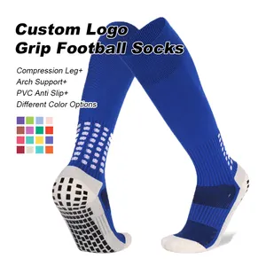 Wholesale Popular High Quality Athletic Anti slip Men's Kids Sports Socks Compression Grip Long Soccer Football Socks