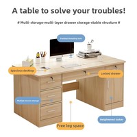 Ensemble Chaise et Bureau de Style Moderne Verrouillable pour Ordinateur à Domicile et Poste de Travail avec Tiroir, Bureau en Bois pour Personnel, Fonction Automatique