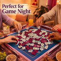 Juego de Mahjong Moderno de Lujo 2026, 160 Piezas de Acrílico Azul y Rojo Lagoon, Ecológico, Resistente al Agua, Portátil, para Entretenimiento
