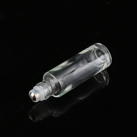 Flacon à bille en verre transparent de 10 ml pour sérum pour les yeux, avec bouchon en bambou, emballage vide pour huile essentielle, flacon à bille pour sérum pour les yeux avec bille