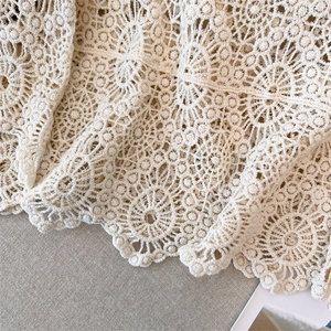 Bohemian <strong>White</strong> Crochet Lace <strong>Shrug</strong> <strong>Women's</strong> Full Sleeve Hollow Beach Cover up Summer Casual Thin Vintage Knit TopOEM ODM Supported - Product Image 6
