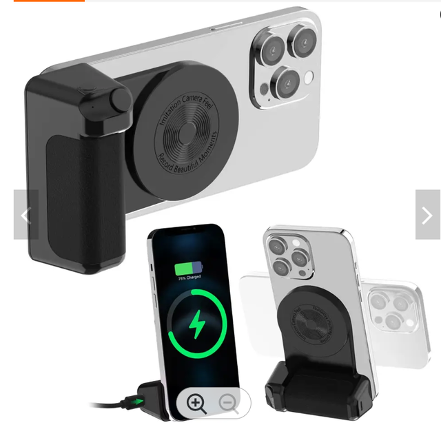 3-in-1 Wireless Compatible Magnetic Selfie Phone Holder Grip Foldable Extendable Rotatable Android iOS Cameras Smartphones