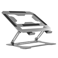 Support pour ordinateur portable NBJOHSON, pliable, réglable, en acier carbone, 260x225x40mm, multi-angles, blanc argenté
