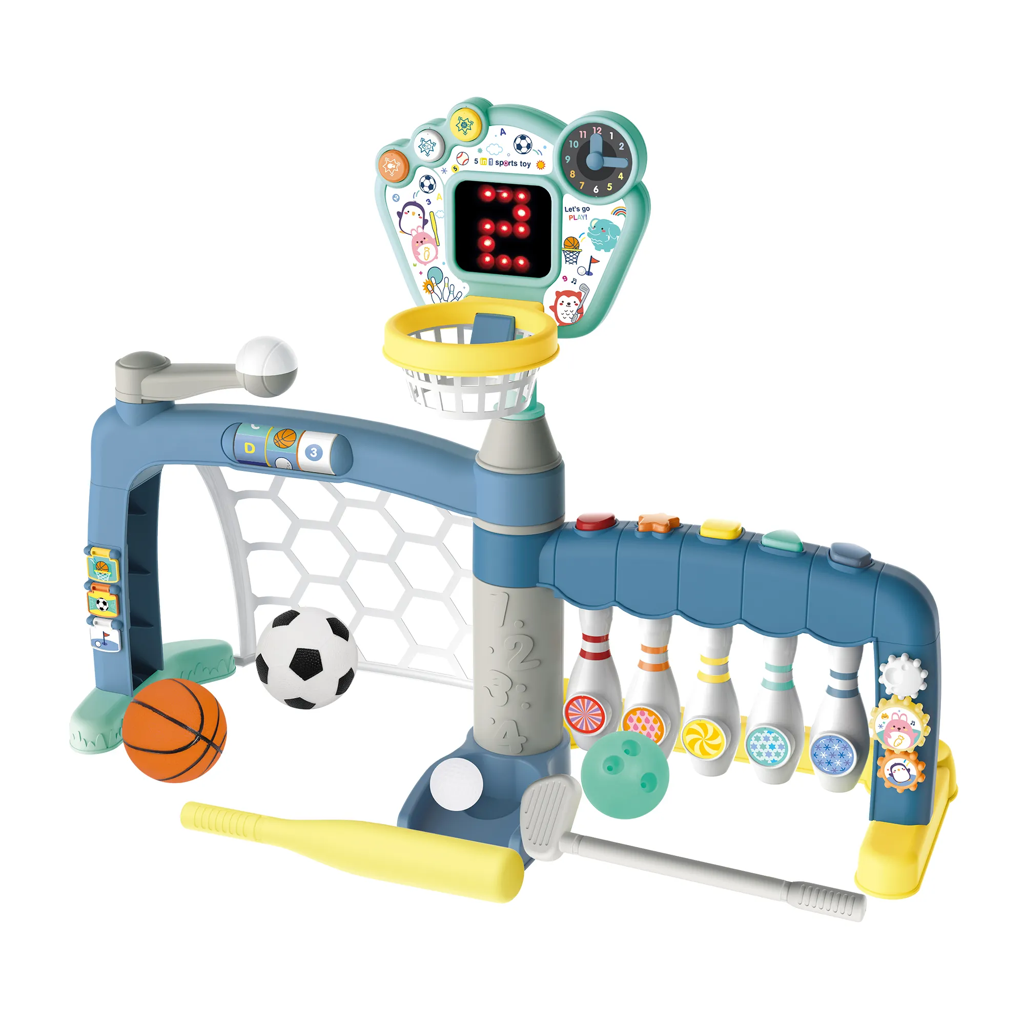 IQOEM-CD1908 çocuk ayarlanabilir basketbol rafı, çoklu ayarlanabilir oyuncaklar, çok fonksiyonlu kombinasyon çekim rafı