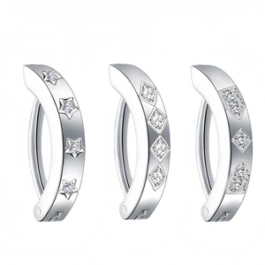 Anillo de Ombligo de Acero Inoxidable con Estrella de Diamantes de Imitación para Mujer, Joyería para el Ombligo, Regalo, Diseño Geométrico, Engaste de Puntas MME1200 - Product Image 1