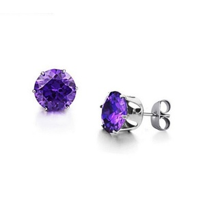 Pendientes de Acero Inoxidable con Circonita de Corte Redondo, Populares, Unisex - Product Image 4