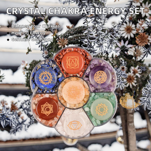 HY Huiying Polished Gemstone Seven Chakra Clear Quartz Ball & Globe Energy Healing <b>Kit</b> - Product Image 2