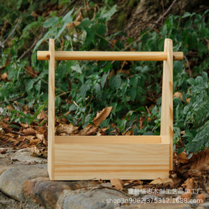 Solid Wood <b>Storage</b> <b>Box</b> Portable Seasoning Carrier Outdoor <b>Camping</b> Wooden Handheld Organizer Natural Color - Product Image 4